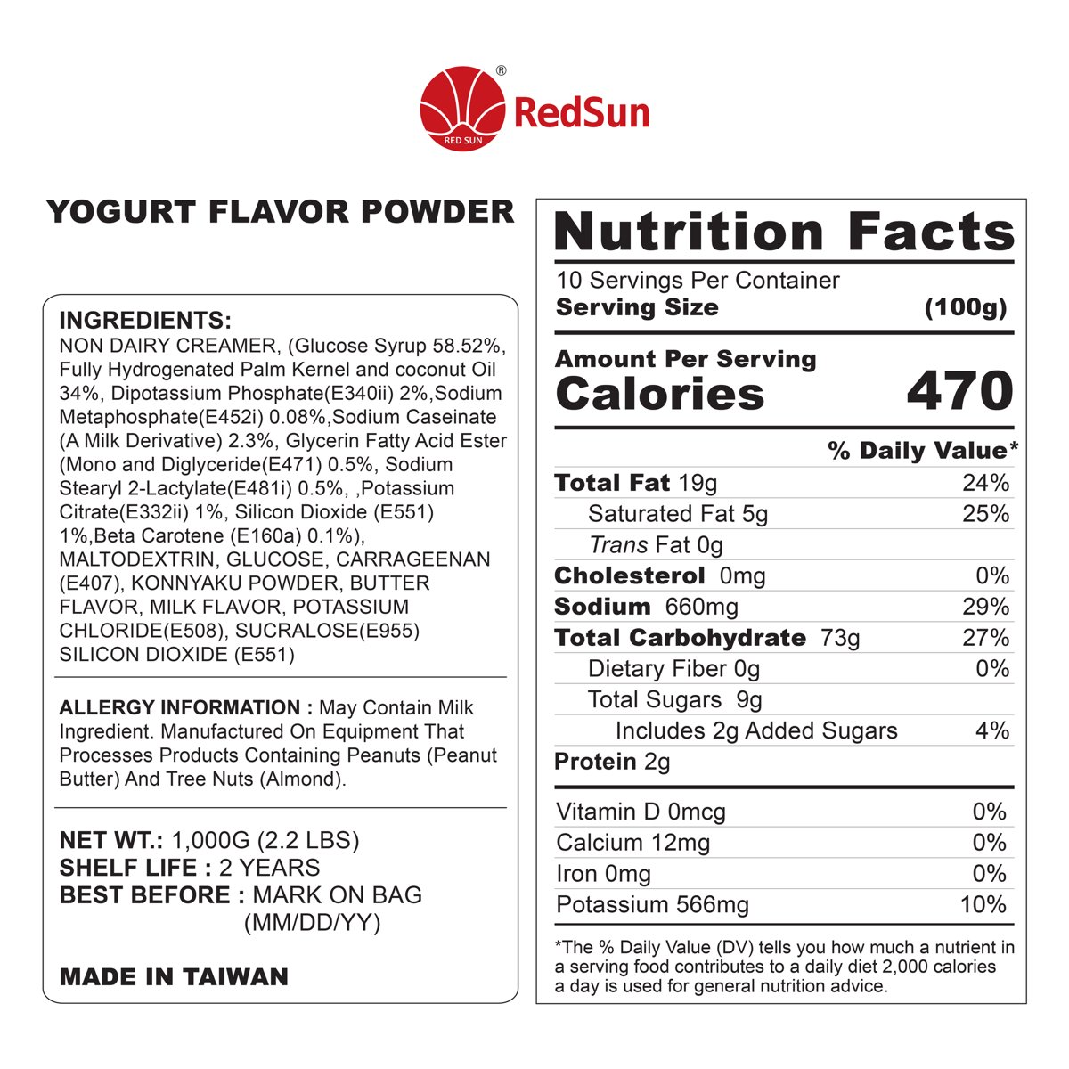 Yogurt Powder 2.2LBS (Bag)