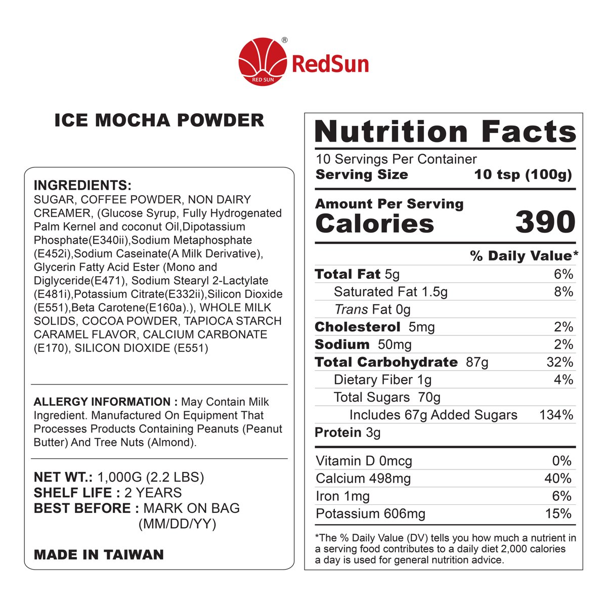 Mocha Cappuccino Powder 2.0LBS (Bag)