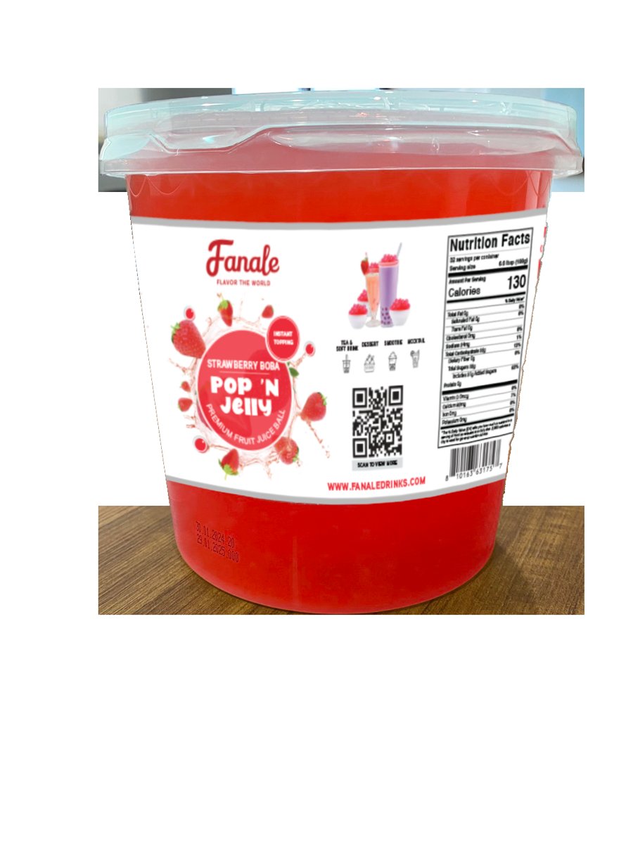 Pop ‘N Jelly Strawberry Boba (7.05lb/Bottle, 4 Bottles/cs)