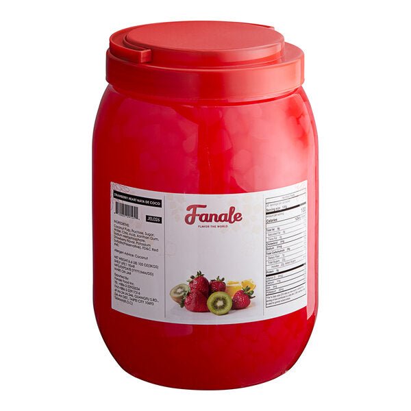 Strawberry Nata de Coco (Heart) — 6.61 lb jar