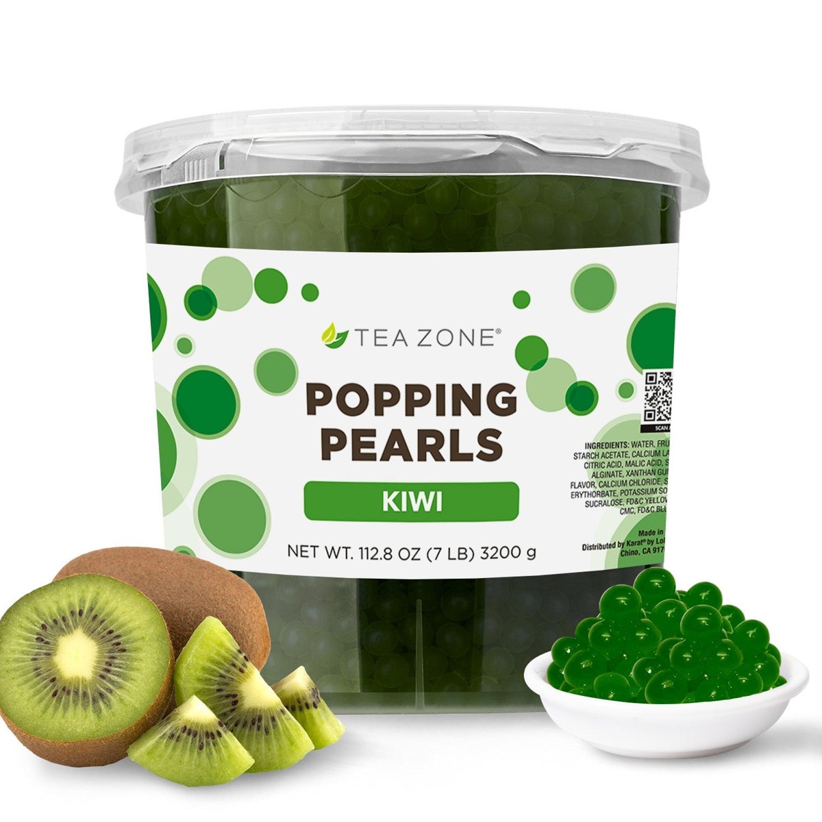 Tea Zone Kiwi Popping Pearls 7 LBS (Jar)