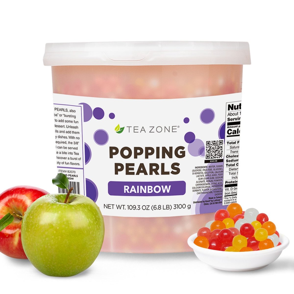 Tea Zone Rainbow Popping Pearls 6.8 LBS (Jar)