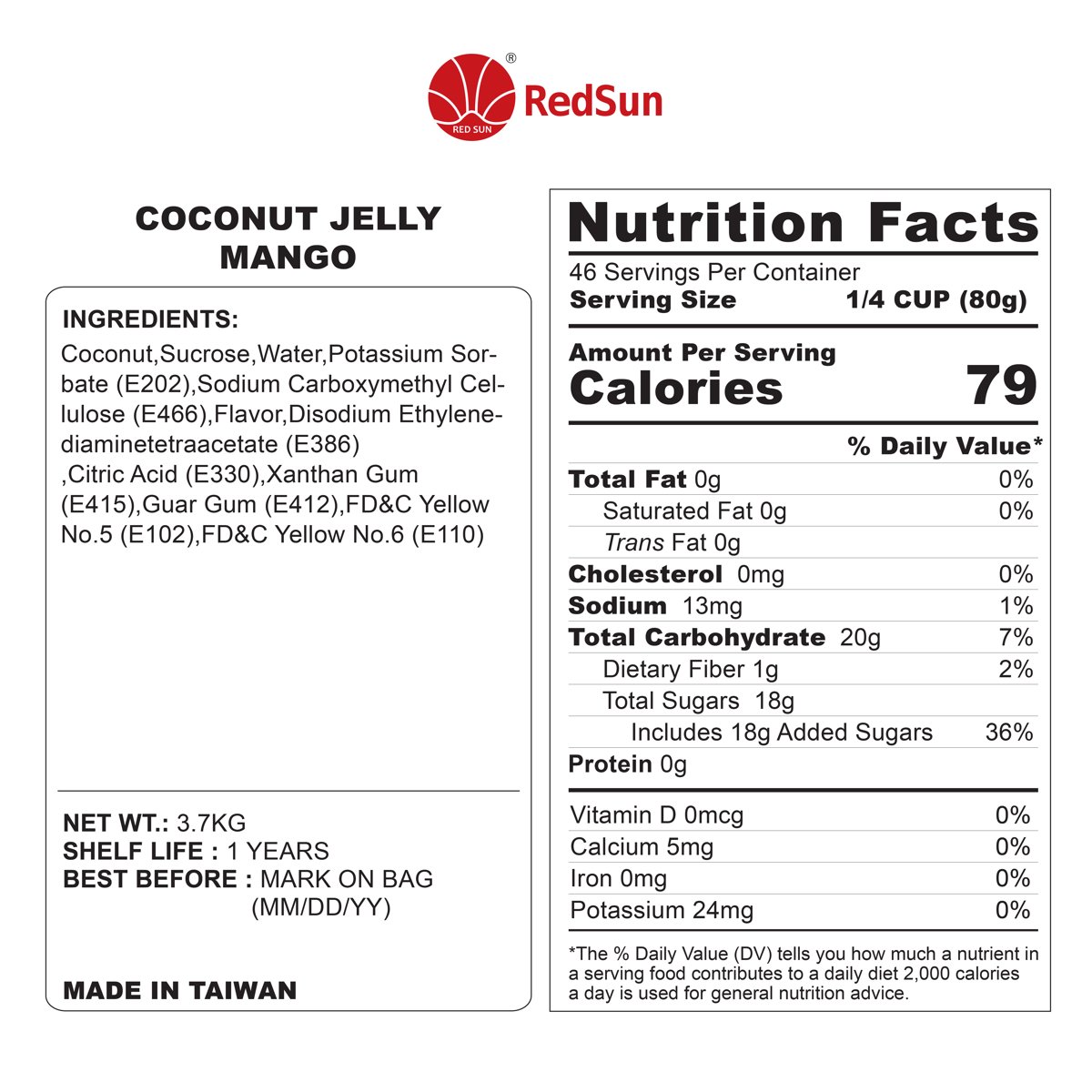 Mango Coconut Jelly 3 KG (6.6 LBS) (Bottle)
